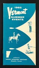 1965 Vermont Summer Events Sports Music Festivals Vintage Travel Tourist Booklet