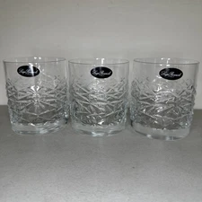 (3) Luigi Bormioli Mixology DOF Whiskey Glasses Italy Textures Lead Free Signed