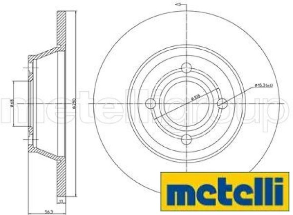 2X Bremsscheibe Metelli 23-0329 2 Bremsscheiben Vorderachse Vorne FüR Audi-image