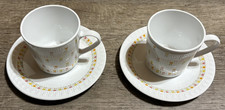 Set of 2 Vintage Centura By Corning Tulips Coffee Cups  Saucers - Used