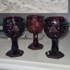3 Avon 1876 Cape Cod Ruby Red Collection 4.25...