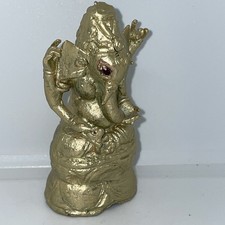 Ganesha Figur, Bronze,goldfarben, 110g, H-7.8cm,B-4.3cm,Göttin des Neuanfangs