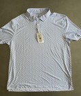 Golf Polo Shirt Kenneth Cole White/Blue Golf Carts Mens 2XL SS NWT Rapid Ship🔥 — photo 1