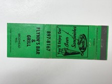 Cubierta de libro de cerillas AX192 Flynn's Bar & Grill, Brodhead Wisconsin WI