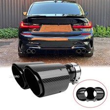 Quad Exhaust Tip 2.5 Inlet Dual 4 Out Carbon Fiber For 3 Series G20 330i M340i