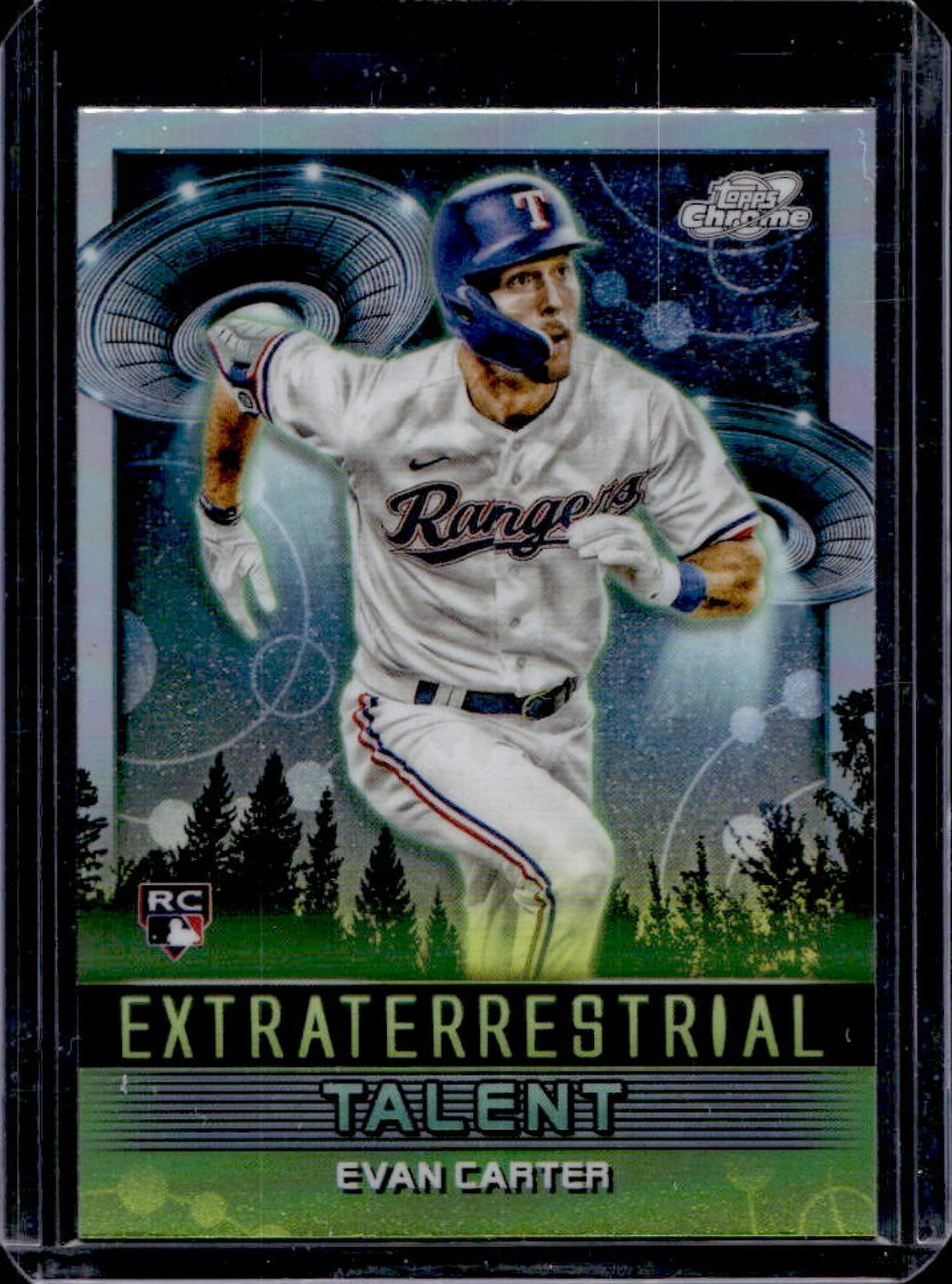 2024 Topps Cosmic Chrome Evan Carter Extraterrestrial Talent RC #ET-19 Rangers