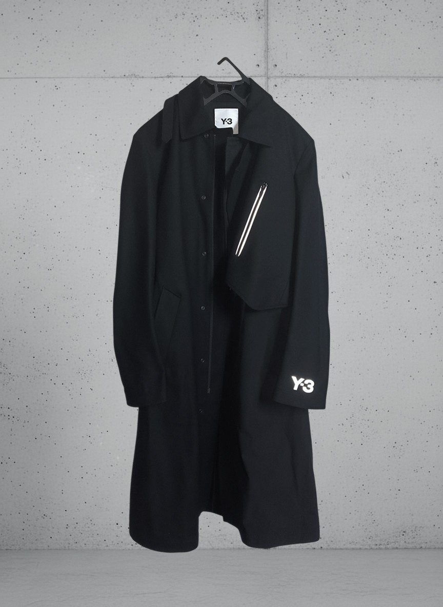 Y-3 17SS FUTURE SPORT COAT ロングコート CE6755 adidas Y-3 (ワイスリー) by Yohji Yamamoto FW20 CH1 Wool Flannel