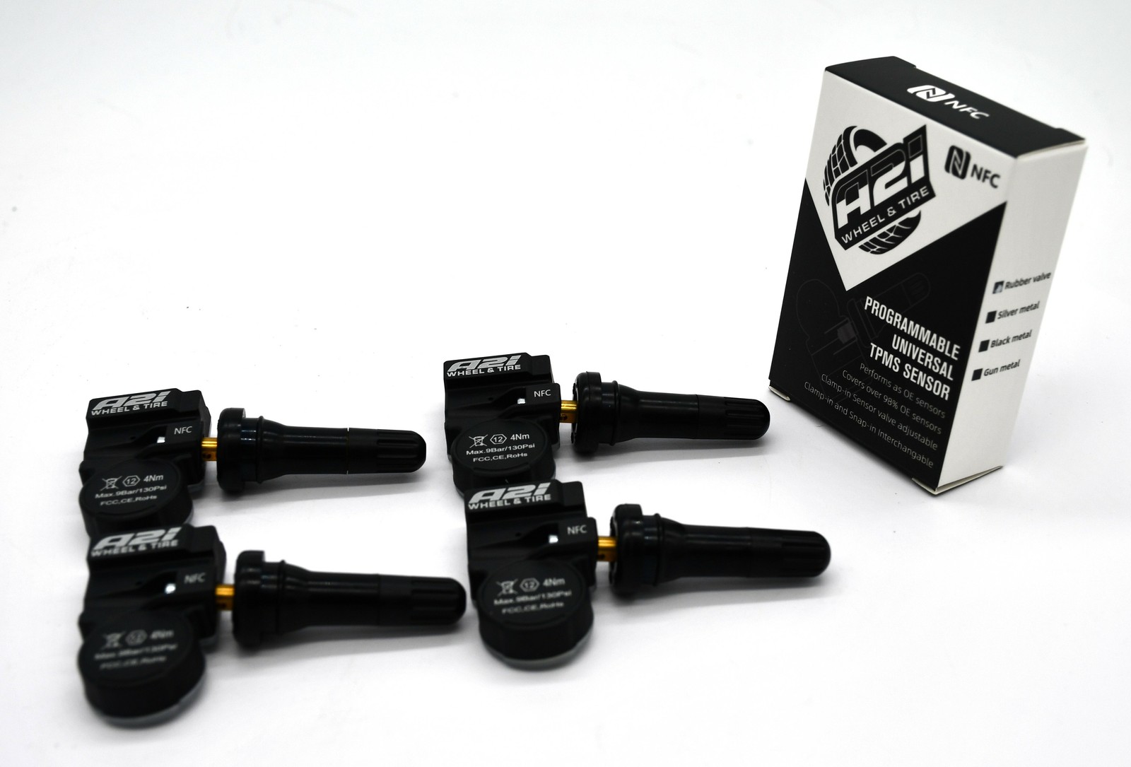 Set 4 TPMS Tire Pressure Sensors 433Mhz Rubber fits 13-14 BMW i8