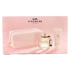 COACH NEW YORK 3 PC GIFT SET FOR WOMEN - 3 OZ EDP + 3.3 OZ BODY LOTION + POUCH