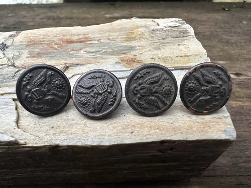 WW1 US Military Great Seal Brass Button New York BUTTON WORKS Field Dark 4