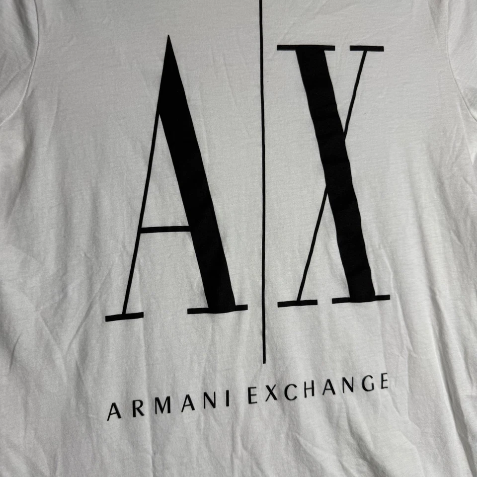 ARMANI EXCHANGE AX Logo Graphic T Shirt White ICON PERIOD Mens XS - Image 2 of 4