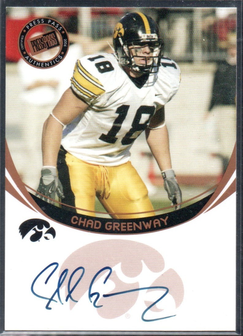 Chad Greenway Press Pass #42 Autograph