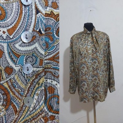Women Peter Hahn Shirt Multicolor Silk 40 / L / 48 #C8TO