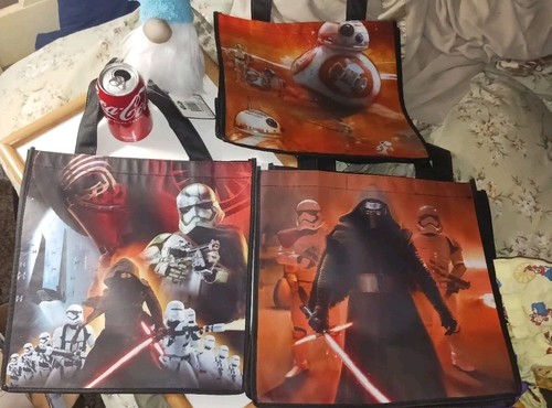 (3) Star Wars Tote Bags, Double-sided BB-88 Kylo Wren Stormtroopers Dark Side
