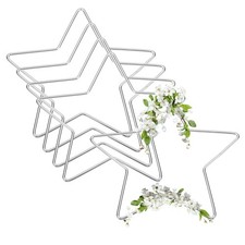 5Pcs Dream Catcher Rings 6 Inch Star Wreath Macrame Hoop Catcher Ring Silver