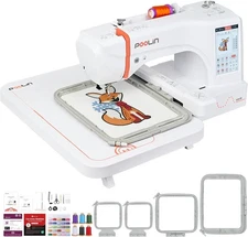 POOLIN EOC06 Embroidery Machine With 7.9x11 Inch Large Hoop, 7 Inch Touchscreen