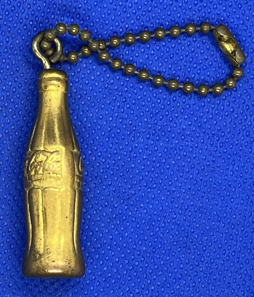 Vintage COCA-COLA Bottle Brass/Gold Tone Keychain Fob - Outstanding - Image 2 of 4