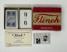 Vintage 1938 FLINCH Parker Brothers Card Game With Directions, Complete