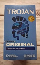 4 Packs of 12 TROJAN ENZ Original Lubricated Condoms, Latex Condoms Exp 07/2030