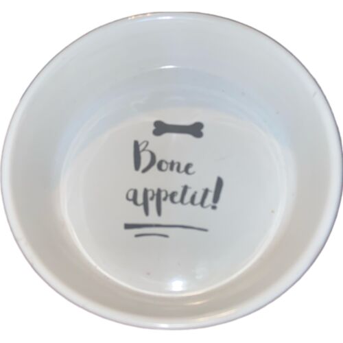 10 Strawberry Street Pet Bowl Pug Dog Bone Appetit Food Dish - Picture 3 of 4