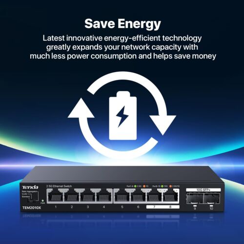 Tenda TEM2010X 8 Port 2.5G Ethernet Switch Support VLAN Static Link Aggregation - Picture 3 of 7