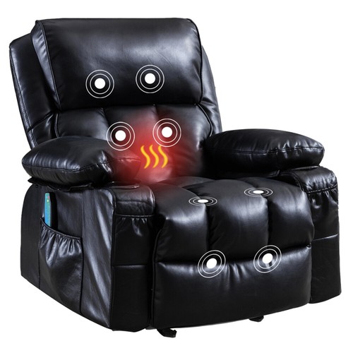 Recliner Sofa Chair with Vibratory Massage Rocker Heat Function Recliner Chairs - Picture 4 of 15