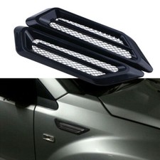 2x 3D Car Side Air Flow Vent Fender Hole Cover Intake Grille Decoration Sticker