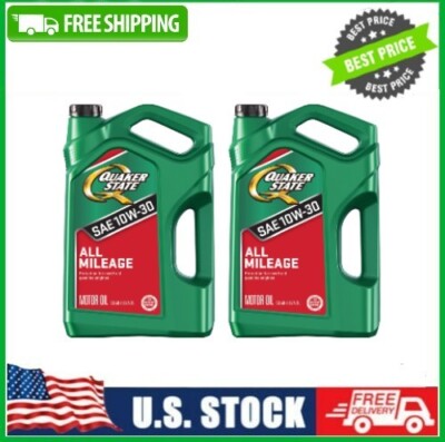 2 Pack Quaker State All Mileage 10W-30 Motor Oil, 5 Quart