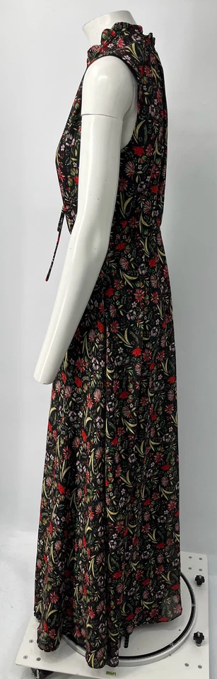 Maxi Vestido Mikael Aghal ALTERADO Negro Estampado Floral Sin Mangas talla 4 Foto 2 de 4