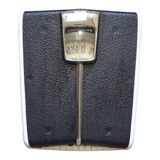 MCM Counselor Bathroom Floor Scale Works 1960s Doctors Office Metal Glass EUC