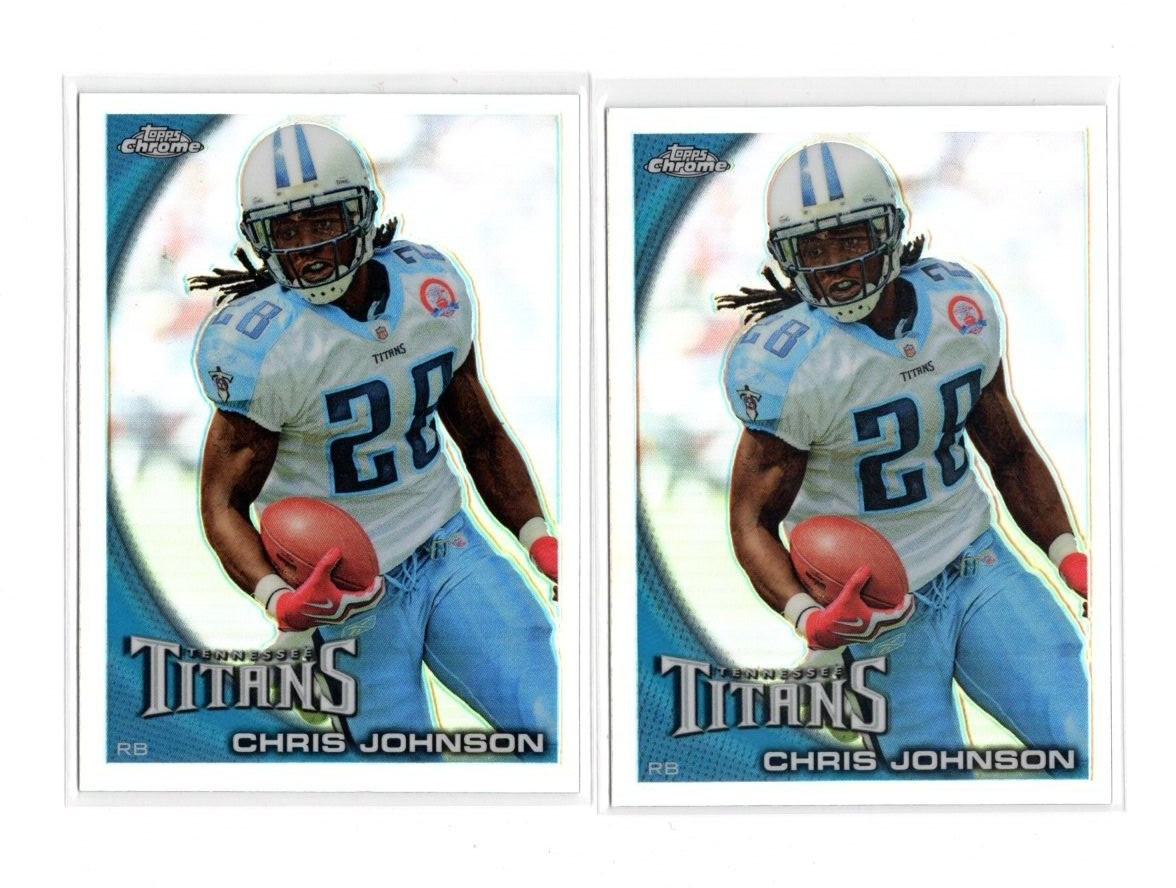 (2) 2010 TOPPS CHROME CHRIS JOHNSON #C200 REFRACTOR TENNESSEE TITANS E. CAROLINA