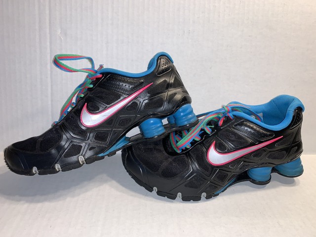nike shox black and blue
