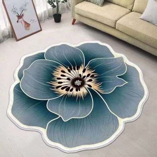 Alfombras lavables antideslizantes antideslizantes de gran área alfombra con forma de flor simple para habitación - Imagen 43 de 43