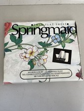 Vintage SPRINGMAID Floral Twin Flat Sheet Luxury Non Iron NEW SEALED