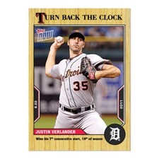 Justin Verlander 2022 MLB TOPPS NOW Turn Back The Clock 145 Presale Tigers 🐯