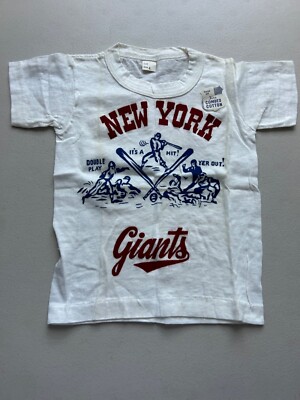 SUPER RARE VINTAGE 1950s NEW YORK GIANTS BASEBALL Child-size Tee Shirt  L@@@@K