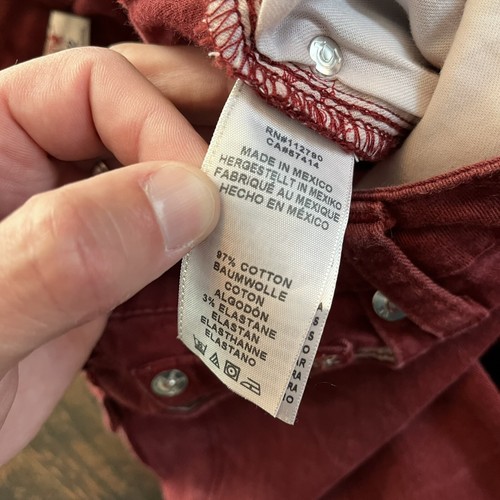 TRUE RELIGION SECTION STRAIGHT JEANS GIRLS SIZE 12 RED ACTUAL 26x27 PANTS - Picture 8 of 17