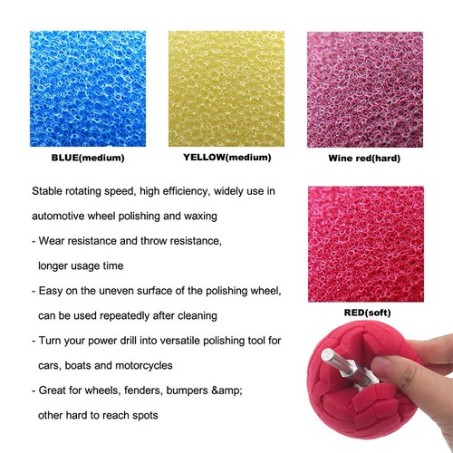 80mm Foam Polish Buffing Polishing Cone Sponge Pad Set Tool For Car Wheel Corner - Picture 6 of 16