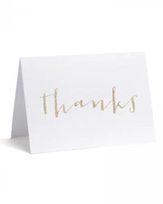 Value Pack Thank You Cards - 50 count - Gold Glitter