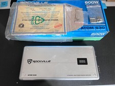Rockville ATOM S30 Marine Amplifier 2400w 4 Channel Amp w/Volt Meter PA Mic