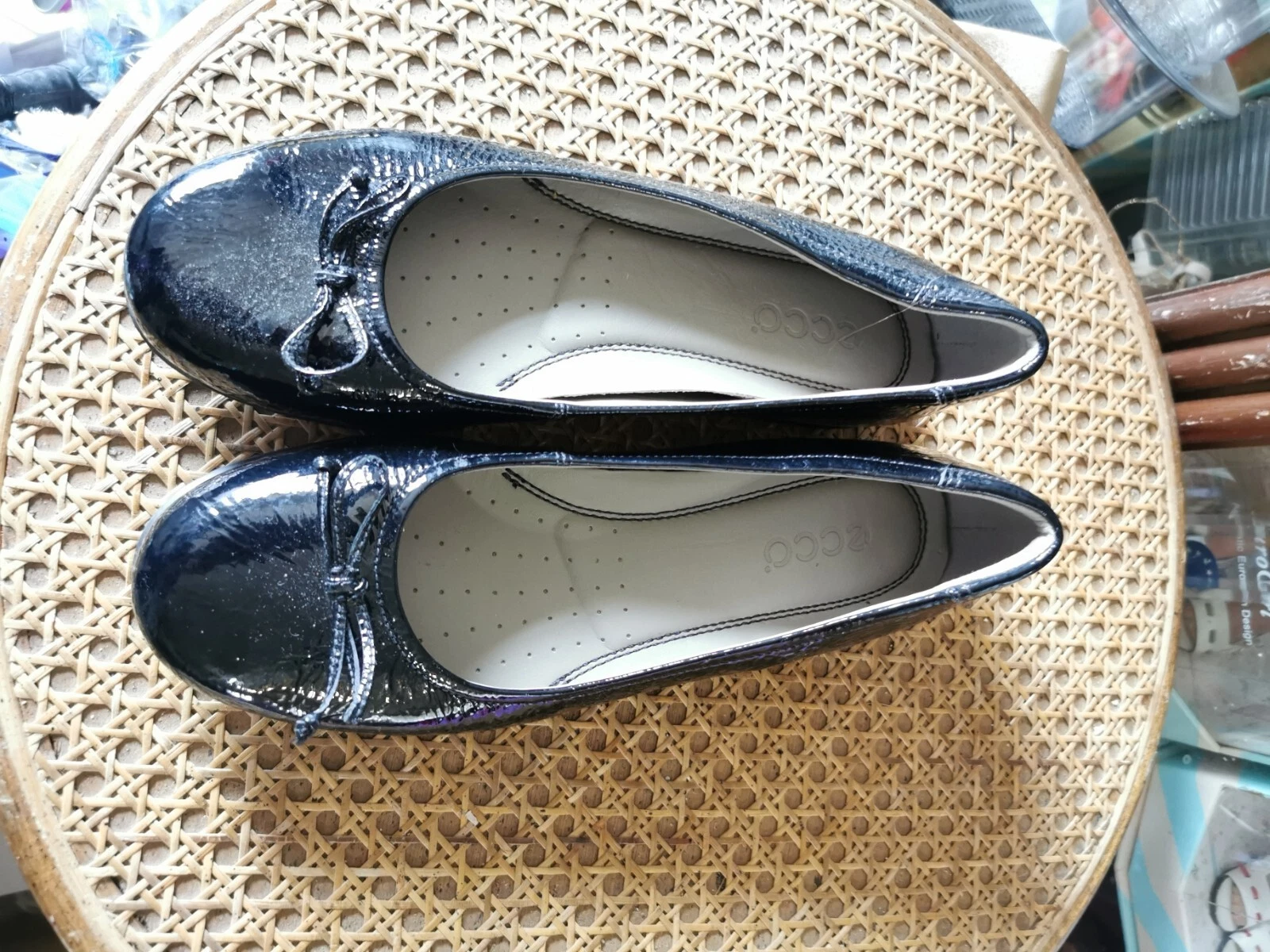 Scarpe basse slip on comode da donna ECCO taglia EU 38 US 7 nere brevettate