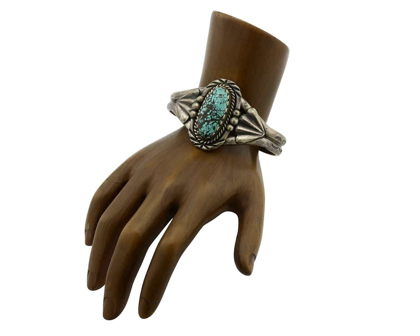 Women's Navajo Bracelet .925 Silver Turpens Pawn Vault Spiderweb Turquoise C80's