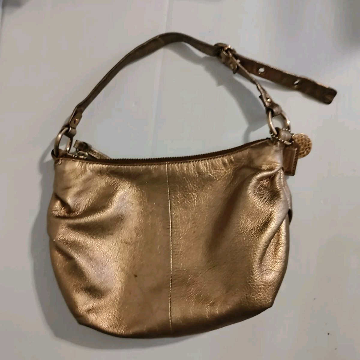 Coach Ali Leather Top Handle Rose Metallic Gold Hobo Hand Coach Ali Leather Top Handle Rose Metallic Gold Hobo Hand