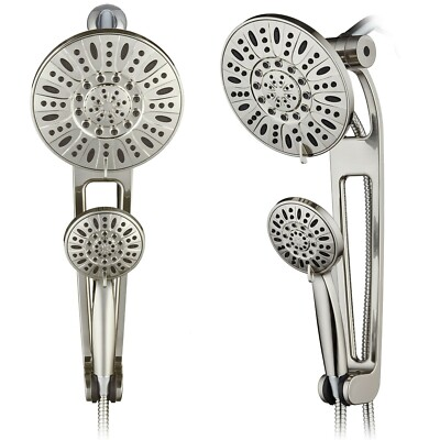 #ad #ad AQUABAR High Pressure 7quot; Shower Spa Combo w 18quot; Extension Arm – Brushed Nickel $81.99
