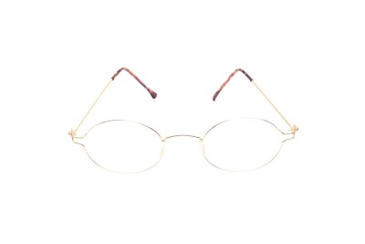 Dünne und leichte ovale Edelstahl Brille in Gold von FAOMS Italien Mod. OB 115A8