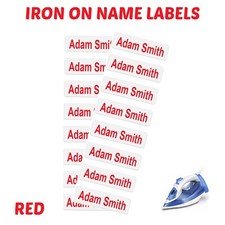 Iron On Name Labels Personalised 5 10 25 School Uniform Care Home Tapes Tags Lot