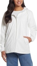 Weatherproof Ladies Rain Slicker Jacket Elastic Cuffs LARGE WHITE NWT