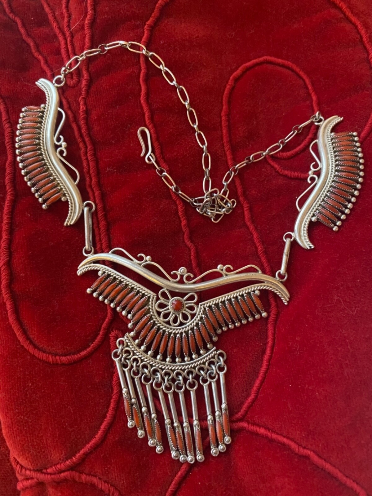 Native American Zuni Norbert Haskie signed silver cor… Gem