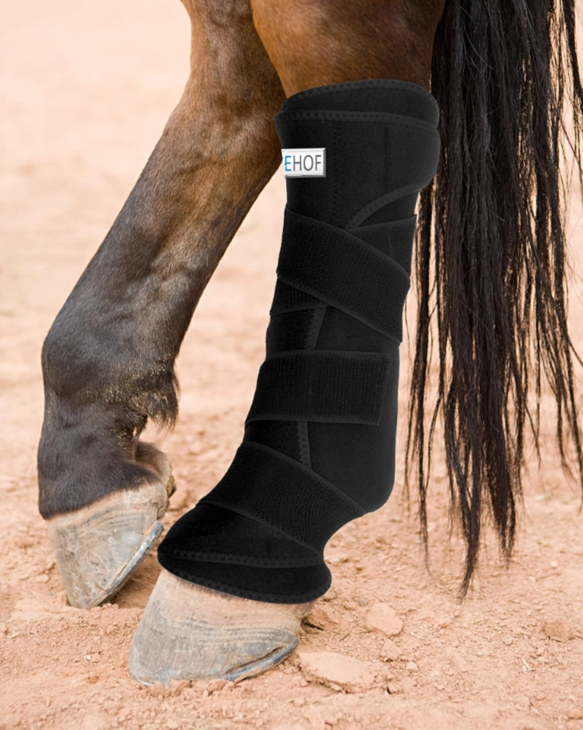 Guêtres rafraîchissantes cheval ICEHOF en tissu premium respirant et double pack gel