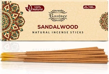Sandalwood Incense Sticks 100 Gm Pack-100% Pure Organic Natural Hand Rolled Free